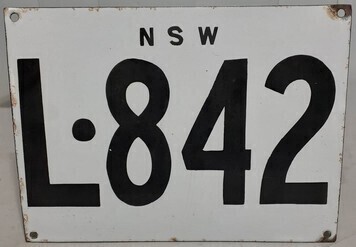 Enamel Licence Plate - NSW L842