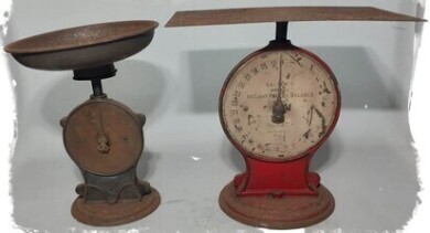 Scales x2 - Salters Family Scales & Salters Railway Parcel Scales