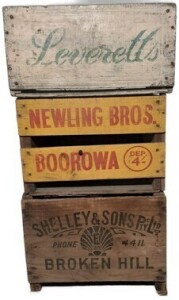 Soft Drink Crates x3 - Shelly & Sons Broken Hill, Newling Bros. Boorowa, Leveretts