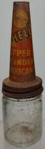 Oil Bottle - Shell - Upper Cylinder Lubricant - Small Size with Tin Top