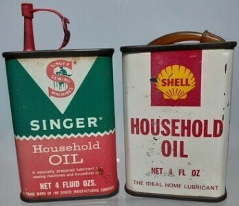 Tin x2 - Singer Household Oil & Shell Household Oil - Both 4 FL. OZ.