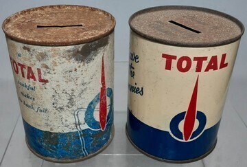 Tin/Money Boxes x2 - Total Oil - Both different