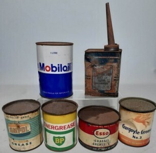 Group Lot x6 - Assorted Grease & Oil Tins