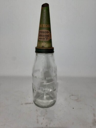 Oil Bottle - 1 Quart, Energol Bottle with Energol Visco Static Tin Top