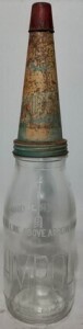 Oil Bottle - 1 Quart, Ampol Bottle with Ampol Tin Top