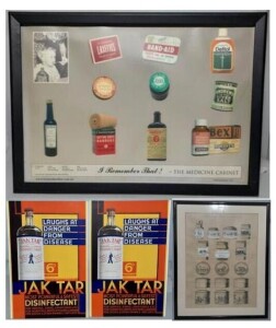 Ephemera Signs x4 - 2x Jaktar Counter top Displays, 1x "I remember That!" Framed Poster, 1x Pommades Framed Poster