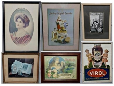 Ephemera Signs x6 - Miscellaneous Chemist Advertising all framed