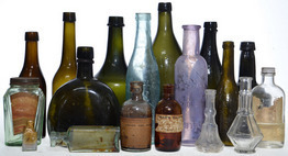 Box Lot - Black Glass & Household bottles