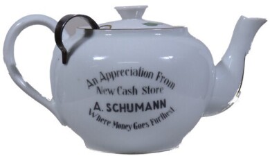 With Compliments - Teapot - A. Schumann Gympie