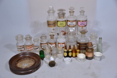 Box Lot - Apothecary Bottles and more