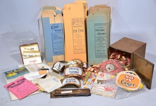 Box Lot - Chemist Labels, Boxes and Ephemera