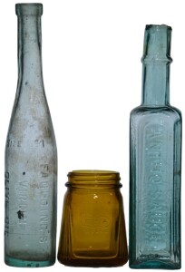 Household Bottles x3 - Faulding's, ETA, Antho Sauce