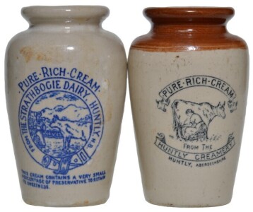 Cream Pots x2 - Strathbogie Dairy & Huntly Creamery