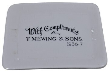 With compliments - Stones Butter Dish - T. Mewing and Sons Brisbane