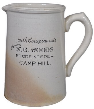 With compliments - Stones Jug - N.G. Woods Camp Hill