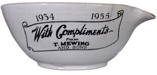 With compliments - Stones Mixing Bowl - T. Mewing & Sons (Brisbane)