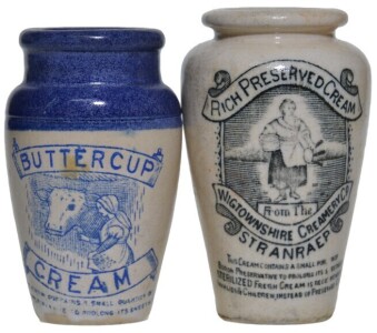 Cream Pots x2 - Buttercup Cream & Wigtownshire Creamery Co.