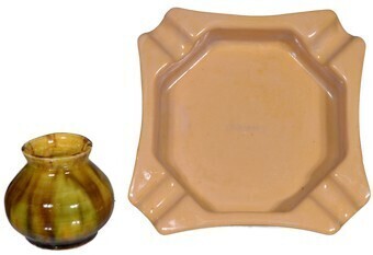 Ipswich Potteries x2 - Dinmore Ashtray, Low Vase