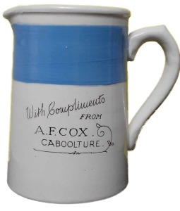 With compliments - Stones Jug - A.F Cox Caboolture