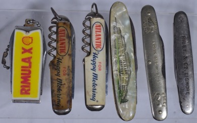 Advertising Pocket Knives x 6