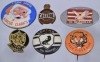 Badges x6 - Petrol and footy